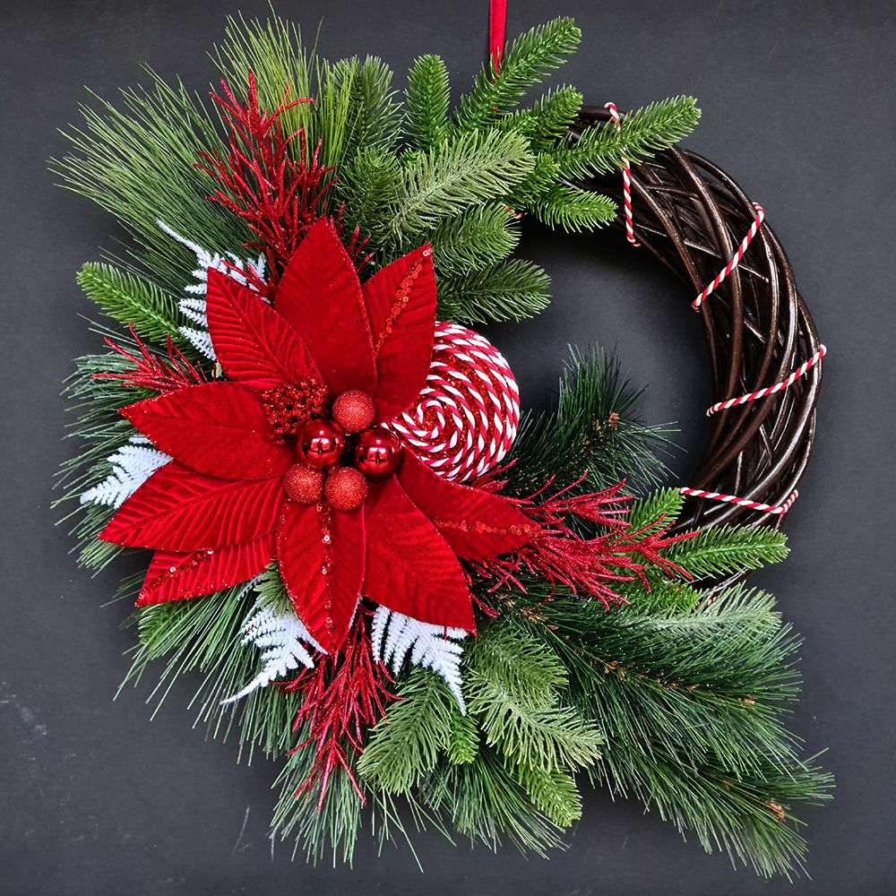 Winter Door Wreath "The Poinsettia Paradise"
