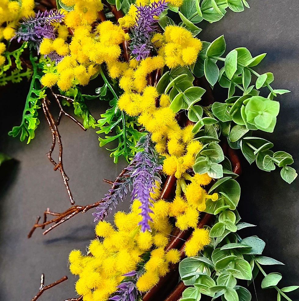 Thumbnail: Easter Faux Floral Door Wreath "Happy Easter"