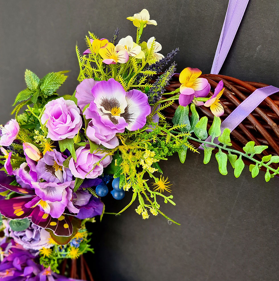 Thumbnail: Summer Faux Floral Door Wreath "The Purple Summer"