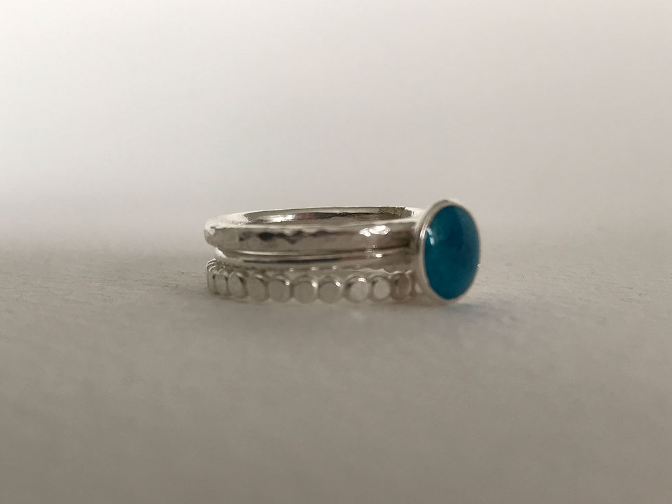 Thumbnail: Silver stacker rings (stack of 3)