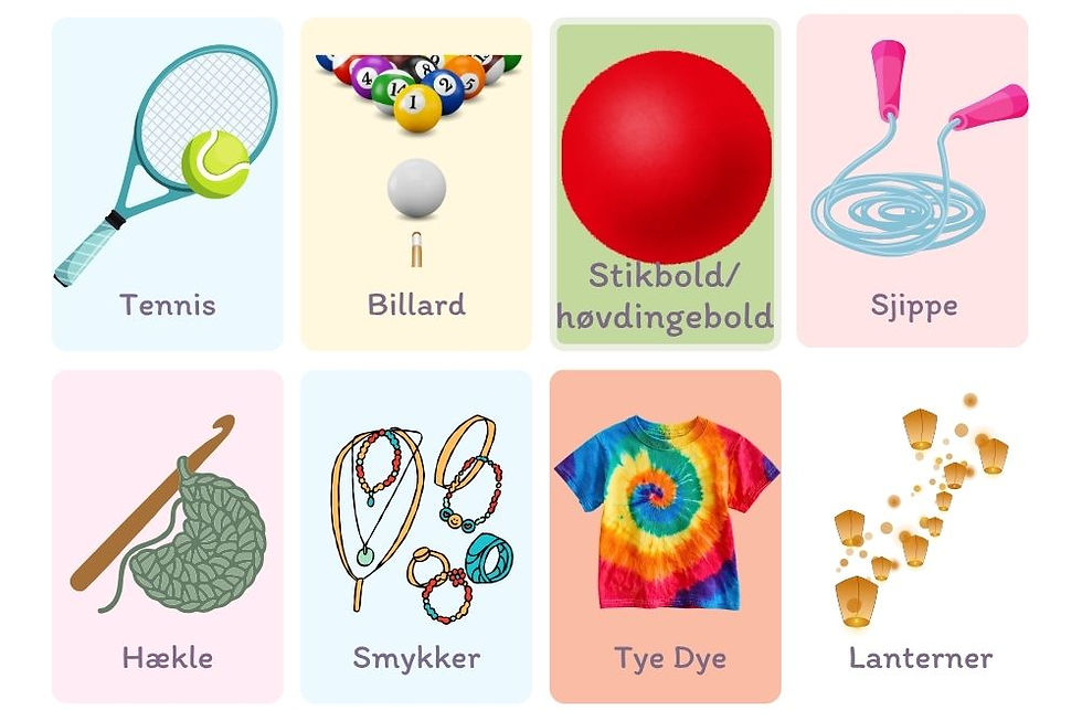 Akitviteter i stuen og salen