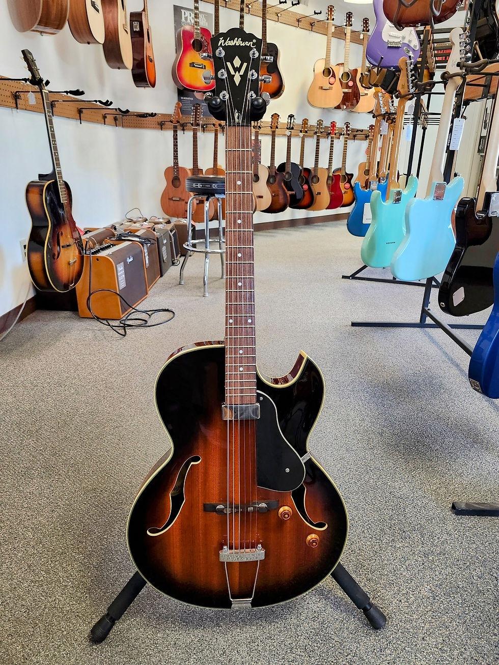 Thumbnail: Used Washburn HB15CTSK Archtop Electric Guitar Tobacco Sunburst w/ Gretsch Case
