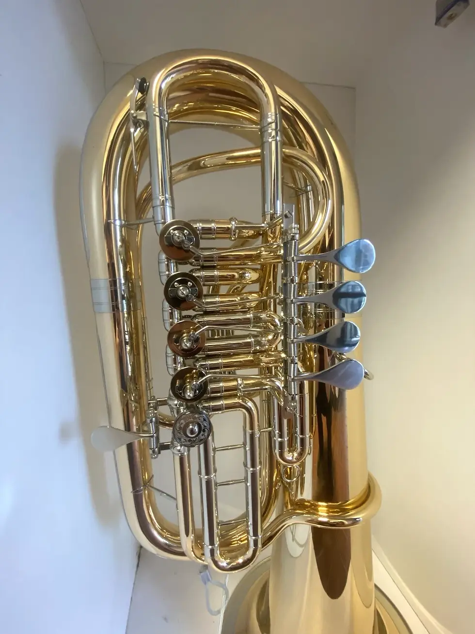 Thumbnail: New Alexander model 155 F Tuba in Gold Brass, Lacquered, Nickel-Silver Garland