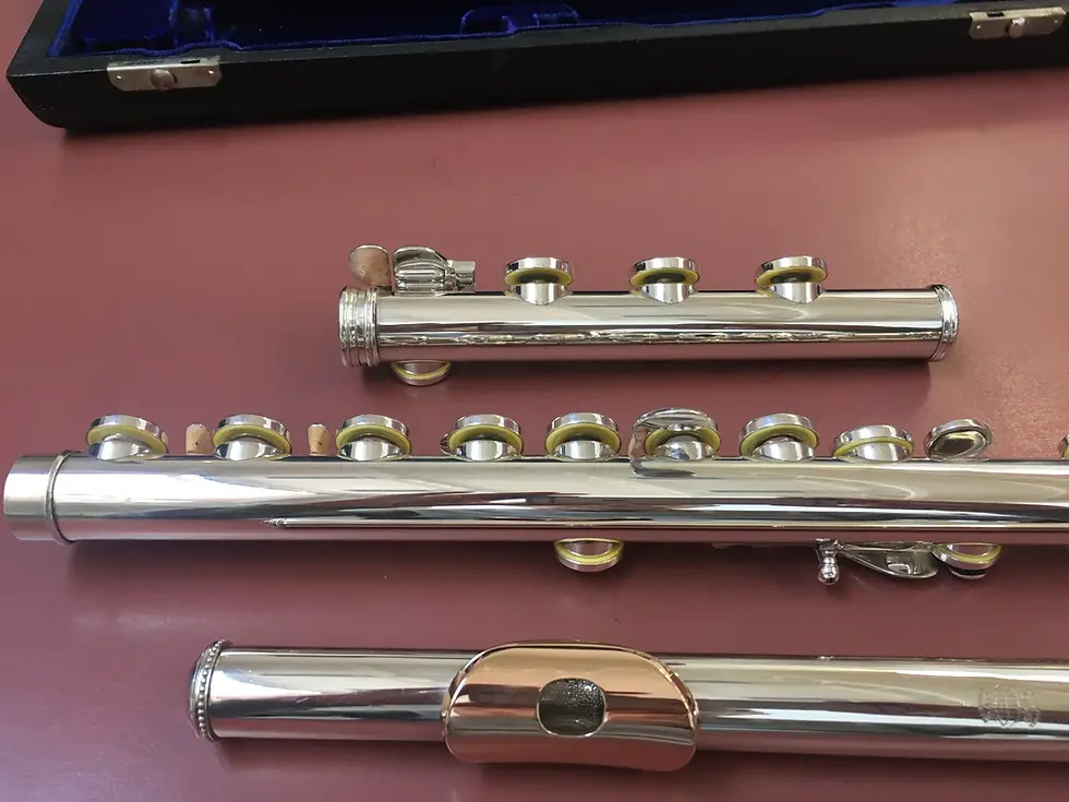 Thumbnail: Vintage 1963 W.S Haynes Handmade Solid Silver Flute, with 14K Gold Lip;with Case