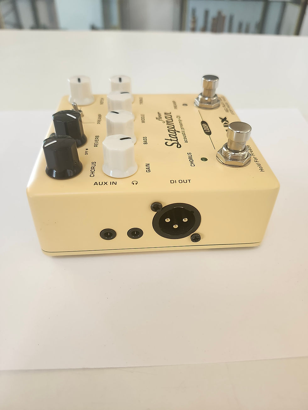 Thumbnail: Used NuX NAP-5 Stageman Floor Deluxe Acoustic Preamp / DI Pedal - Yellow w/ Box