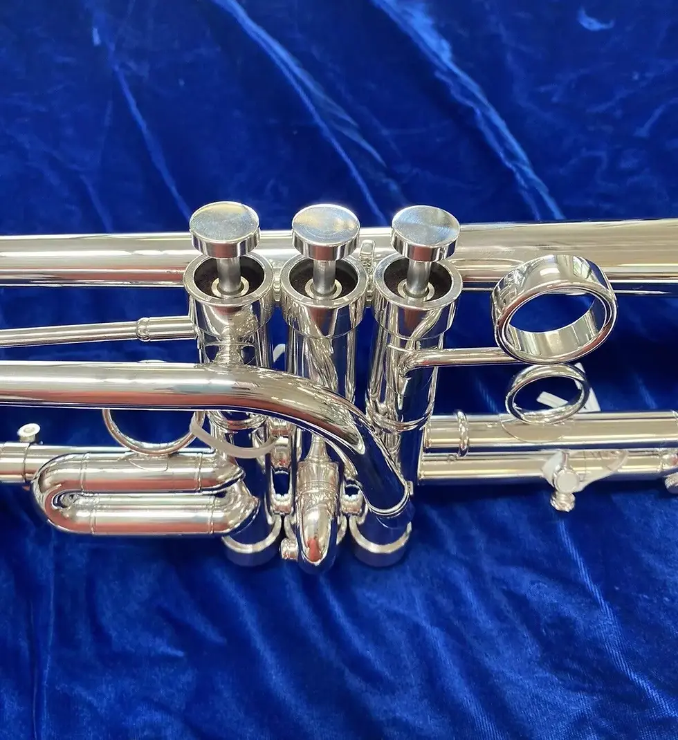 Thumbnail: New Carol Brass CTR-9265-YSS-Eb/D-S Silver Trumpet, Key of Eb/D; with Case, Mpce