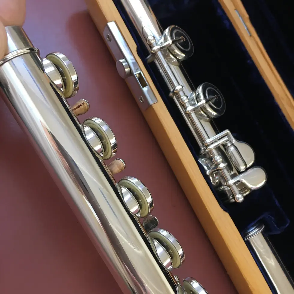 Thumbnail: Vintage 1960 W.S Haynes Handmade "Plateau" Solid Silver Flute,New Pads;with Case
