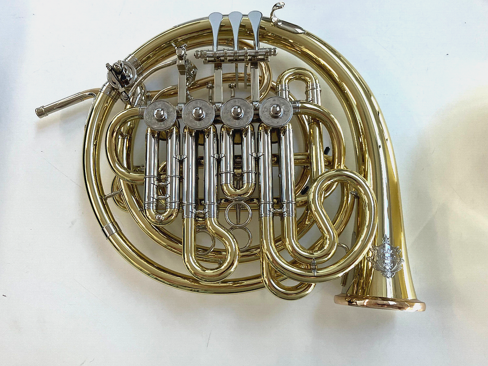 Thumbnail: New Alexander 107X-MAL Double Descant Horn in Bb/High F, Yellow Brass