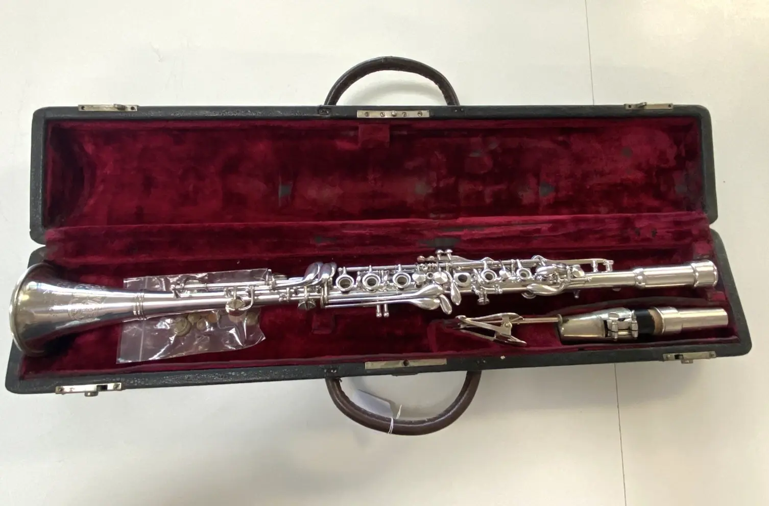 Vintage "Silver King" H.N White Metal Bb Clarinet, New Pads; with Case