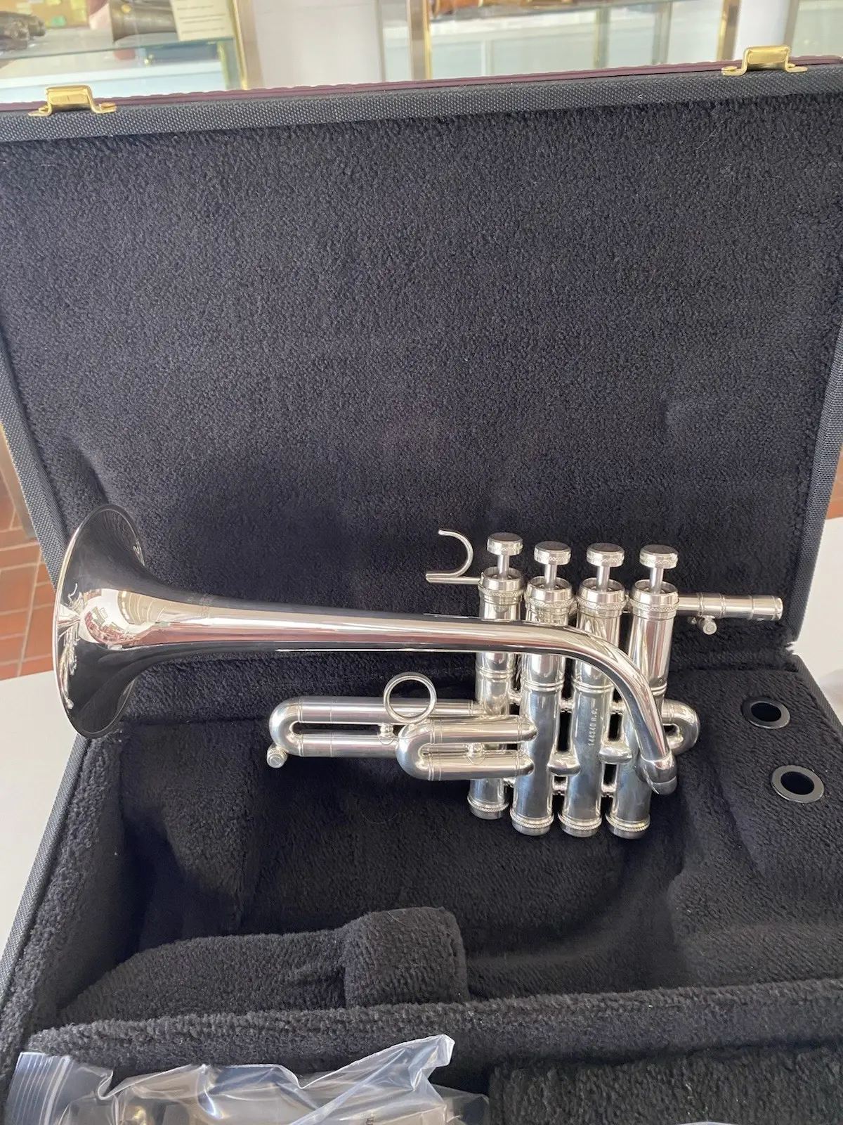 New Carol Brass CPC-7775F-YLS-Bb/A-S Pro Silver Piccolo Trumpet; with Case