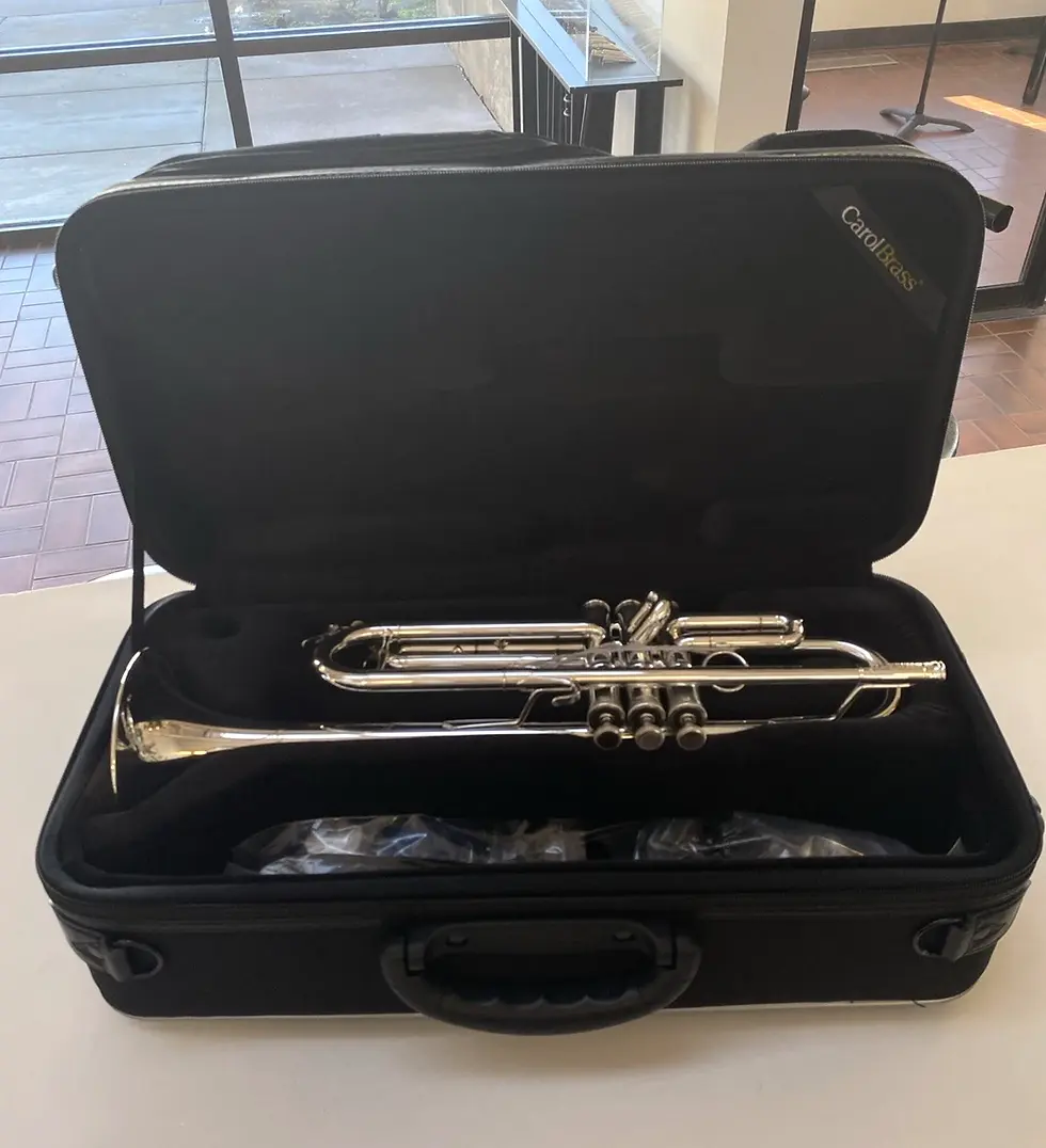 Thumbnail: New Carol Brass CTR-5200L-YST-Bb-S (PIB) Pro Silver Trumpet;with Case,Mouthpiece