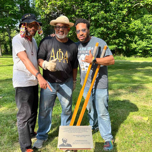 Brothers hard at work installing a plaque in honor of Dr. Martin Luther King Jr. at Antioch College.