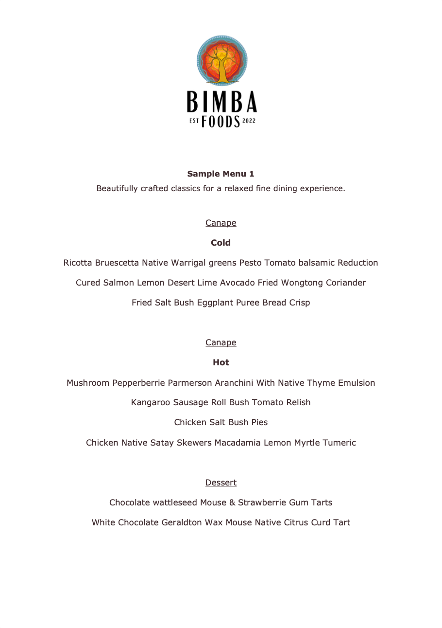 Refined simplicity menu