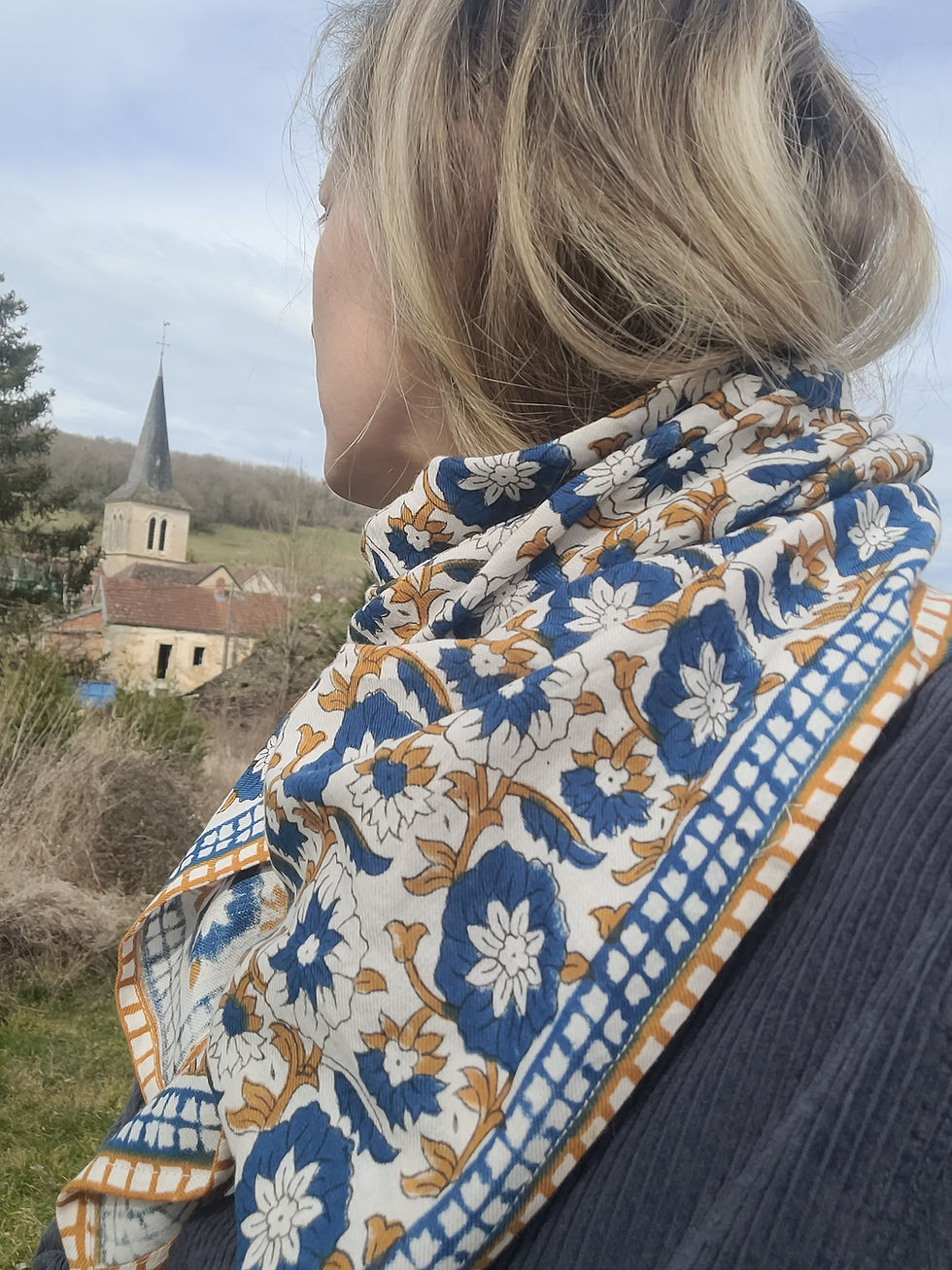 Foulard Vintage Saint Michel En Soie 100% - Motif Carreaux Multicolore, Occasion Bon état