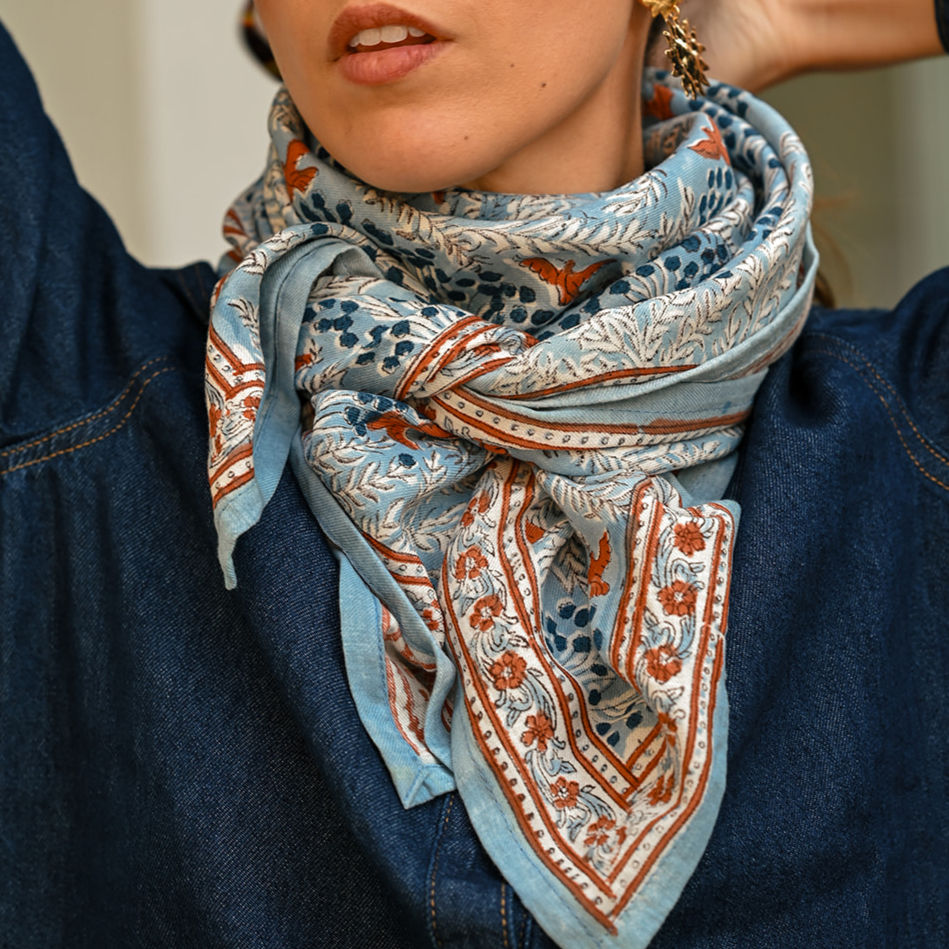 Miniature : Foulard COLOMBE - Bleu
