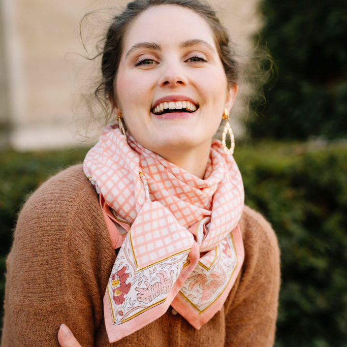 Miniature : Foulard DELHI - Rose