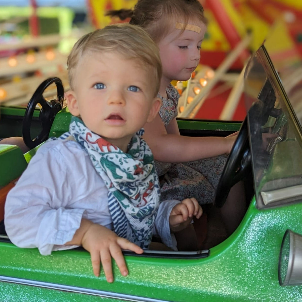 Petit Foulard JAIPUR - Vert et bleu