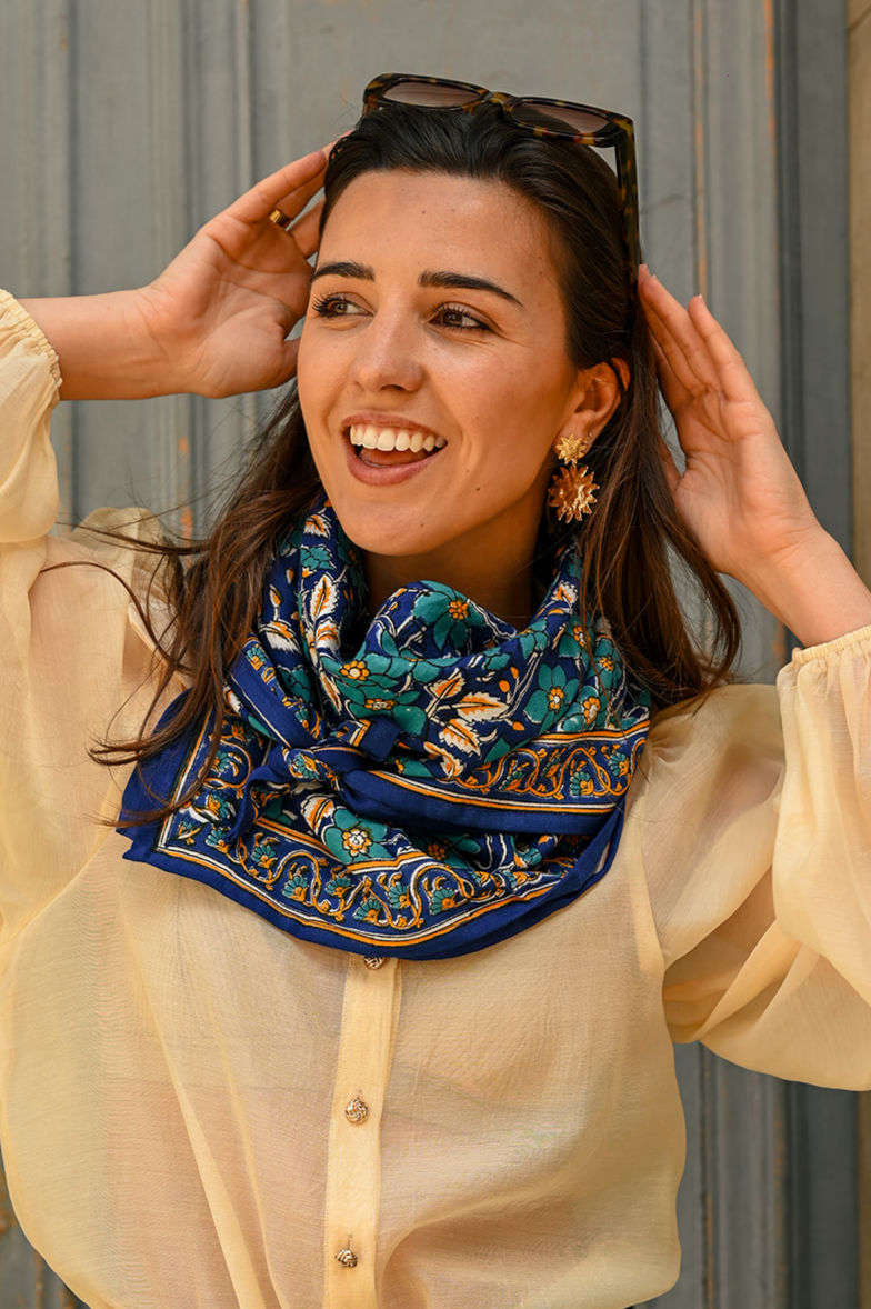 Miniature : Foulard FLORENCE - Bleu roi