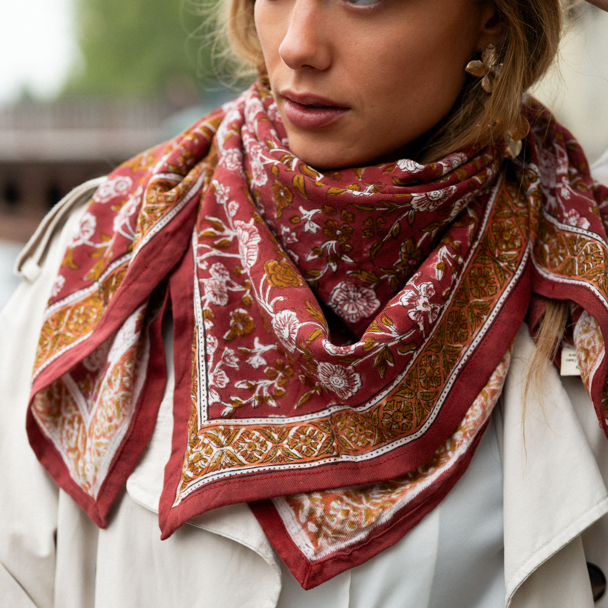 Foulard HORTENSE - Grenat