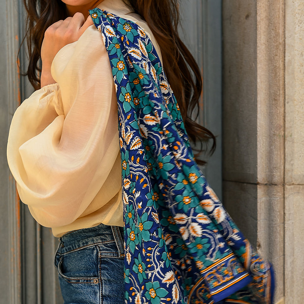 Miniature : Foulard FLORENCE - Bleu roi