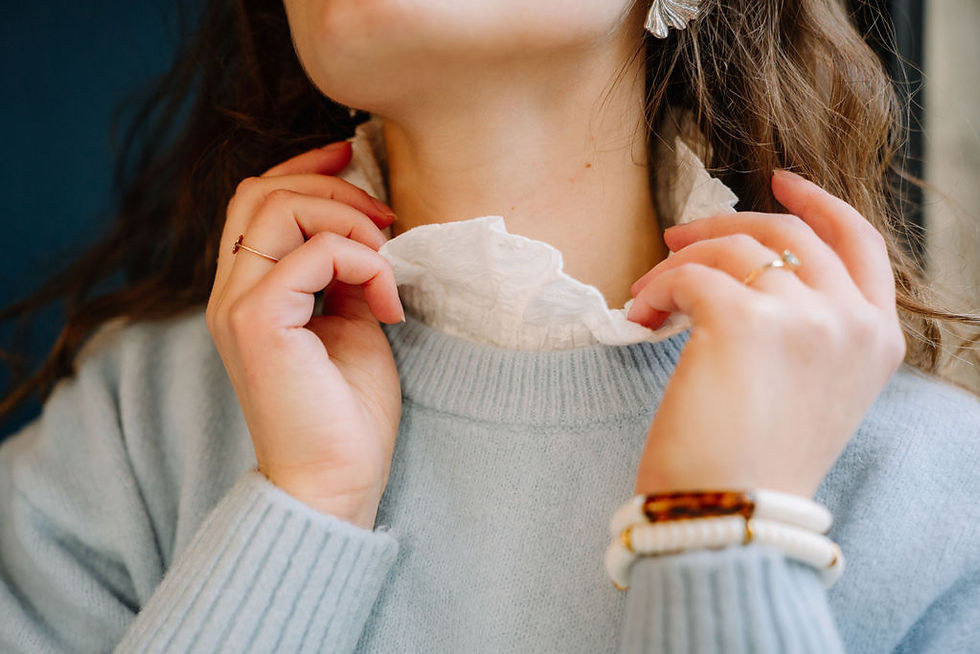Miniature : Col élastique - Broderie anglaise