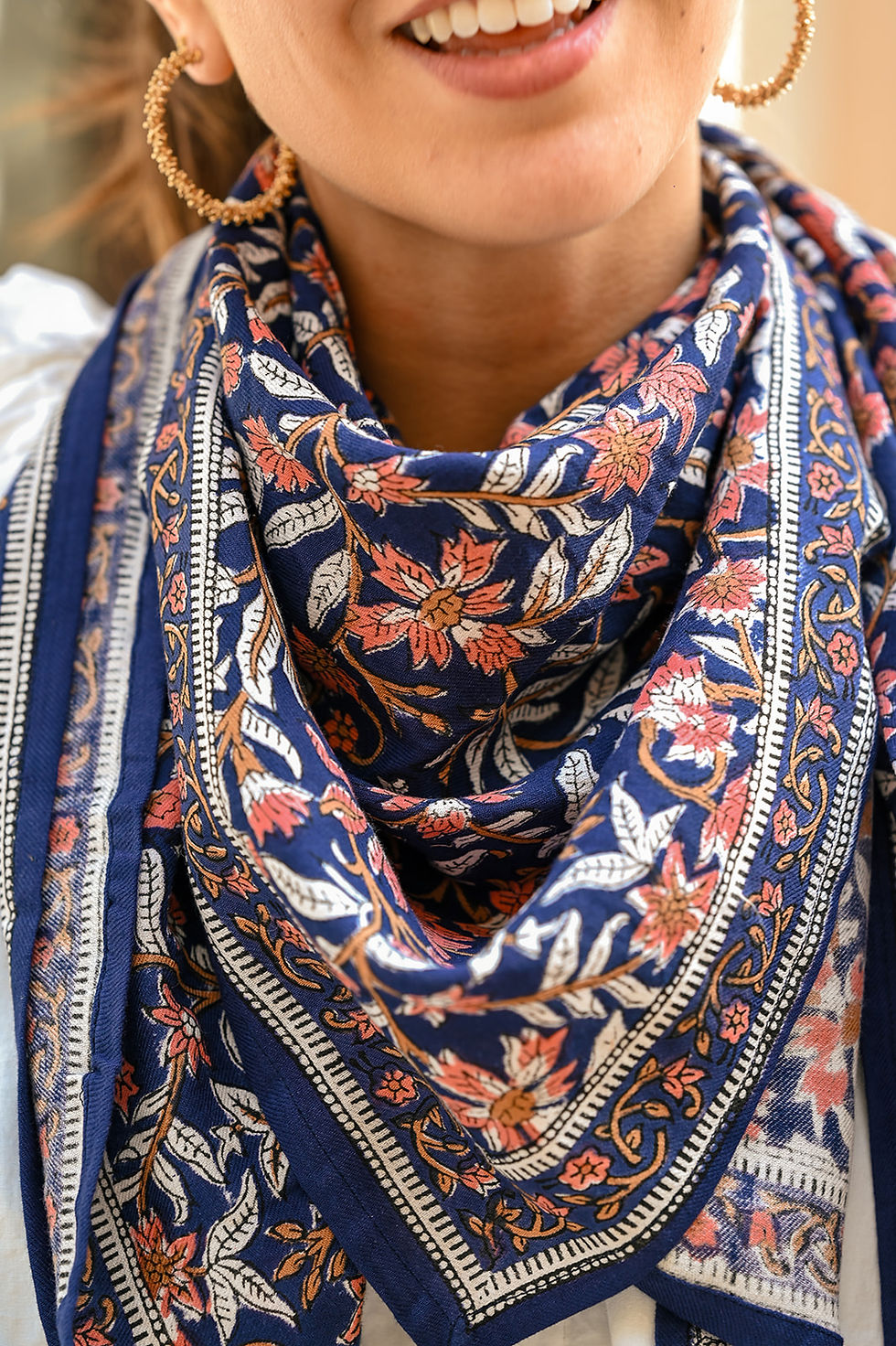 Miniature : Foulard LEONTINE - Marine