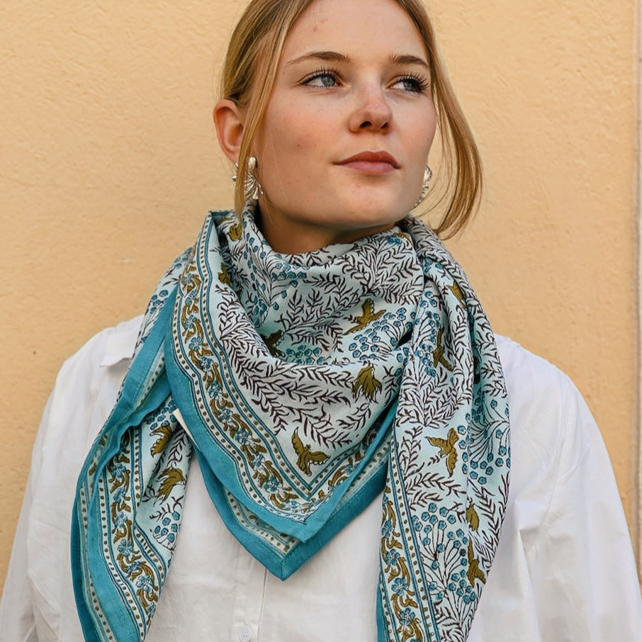 Miniature : Foulard COLOMBE - Turquoise