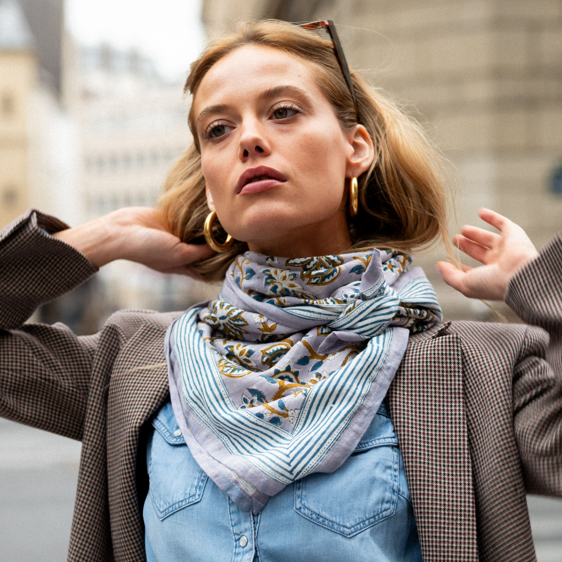 Foulard OMBELINE - Bleu lavande