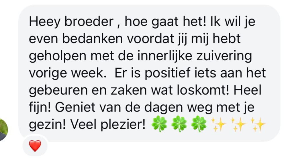 Bericht van een klant na de Innerlijke Zuivering