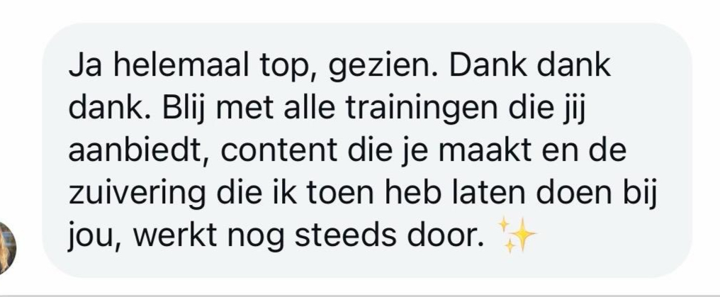 Bericht van een klant na de Innerlijke Zuivering