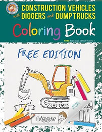 Free Coloring Construction Vehicles And Dump Trucks Free PDF