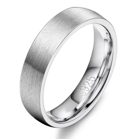 خاتم فضي لامع، نقش S925، تصميم عصري، مثالي للأناقة، Diama Luxury.