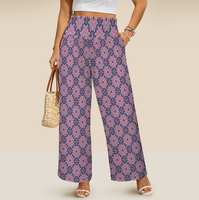 Thumbnail: Boho Wide Leg Pants w pockets