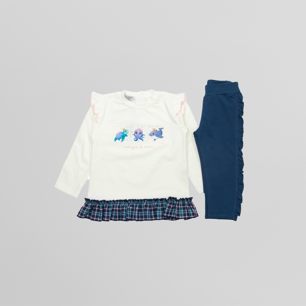 Conjunto animais do mar com folho menina