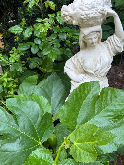statue woman with basket