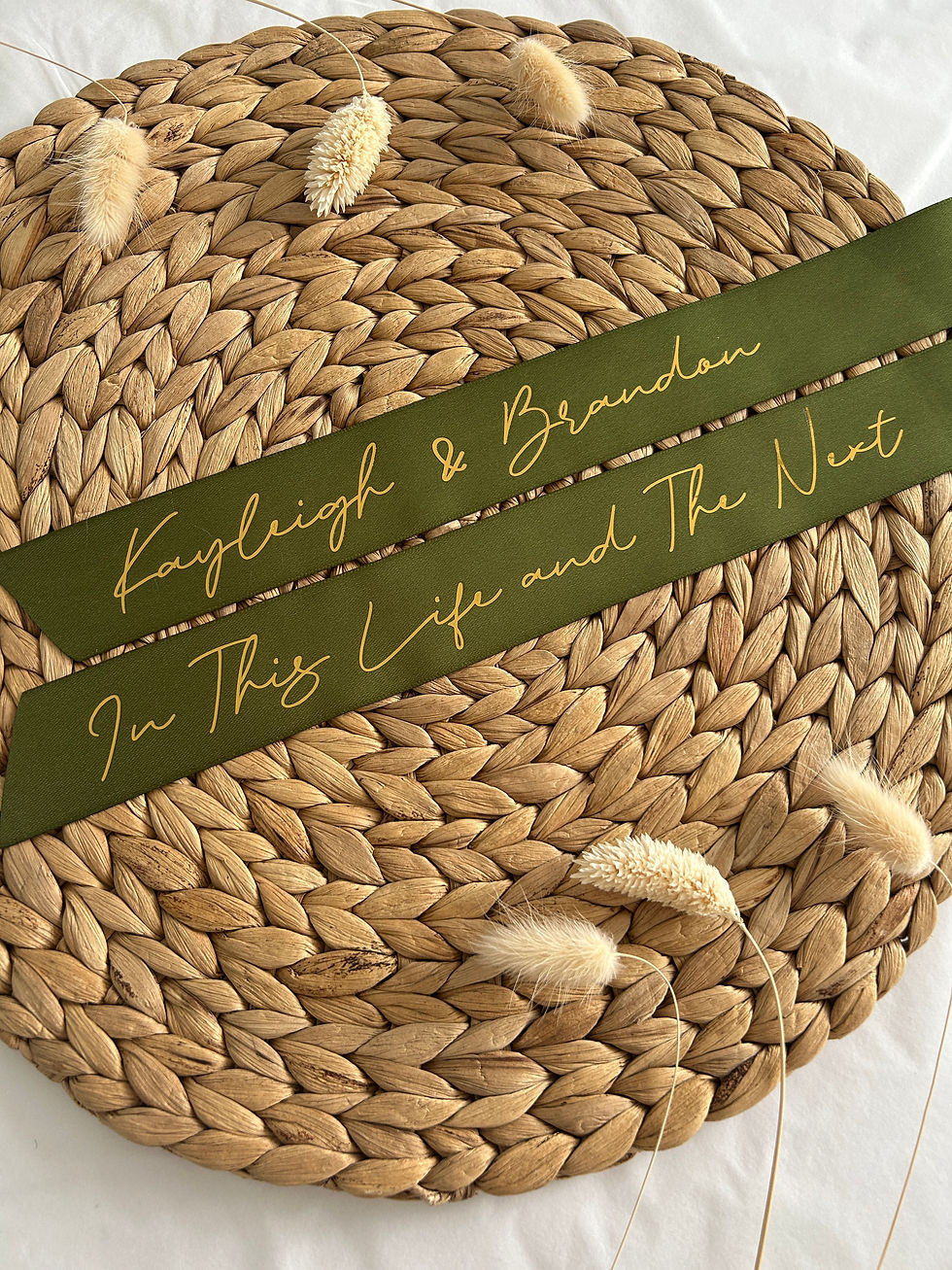 Thumbnail: Personalised Satin Handfasting Ribbon : Custom Hand Binding Ribbon