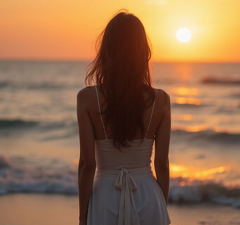Woman standing on beach