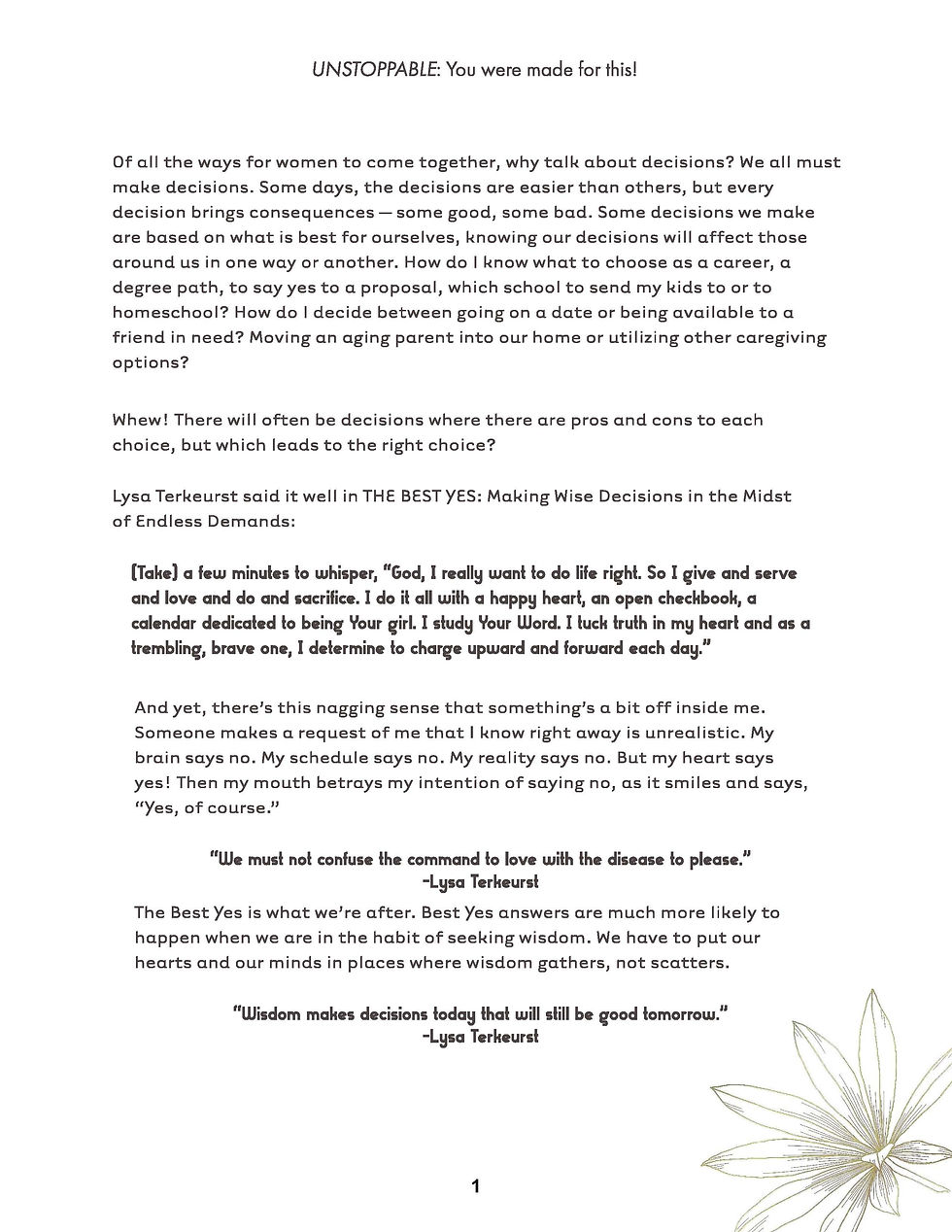 Thumbnail: UNSTOPPABLE Bible Study Overview Page 1 of 2
