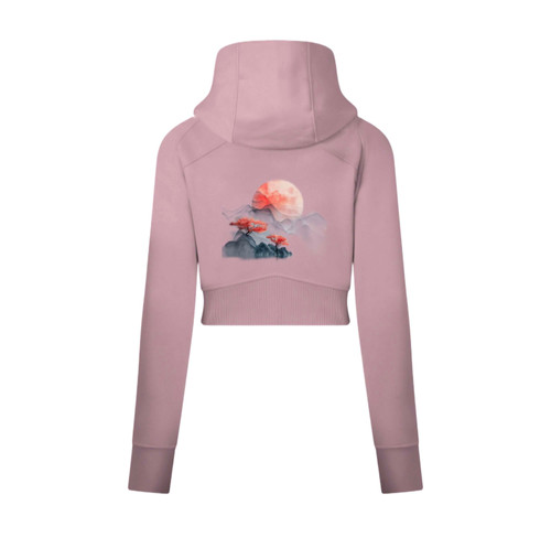 Rising Sun Cropped Zip-Through Hoodie Blvd Ch