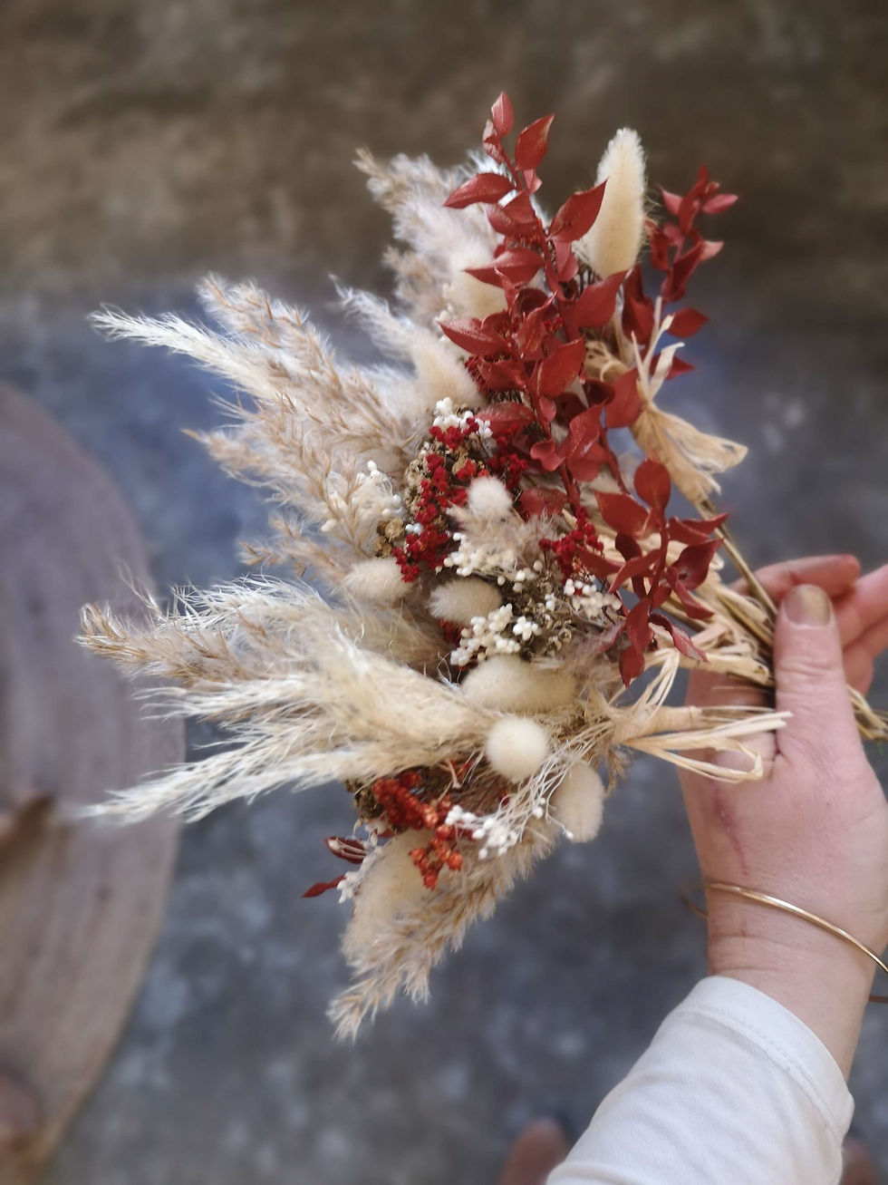 Miniature : Lot de 10 petits bouquets fleurs séchées terracota brique 
