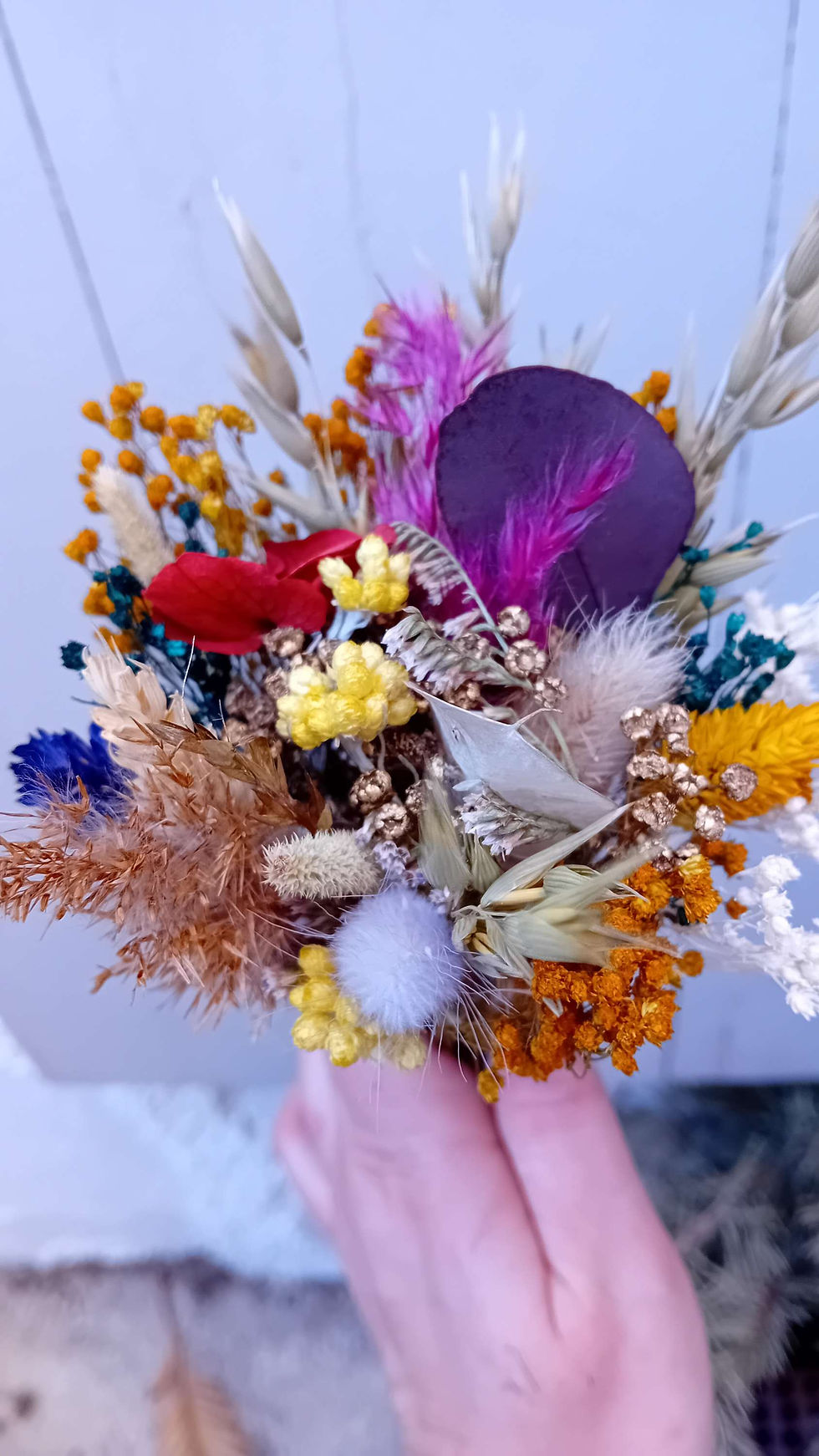 Miniature : Lot de 12 petits bouquets fleurs séchées tutti-frutri 