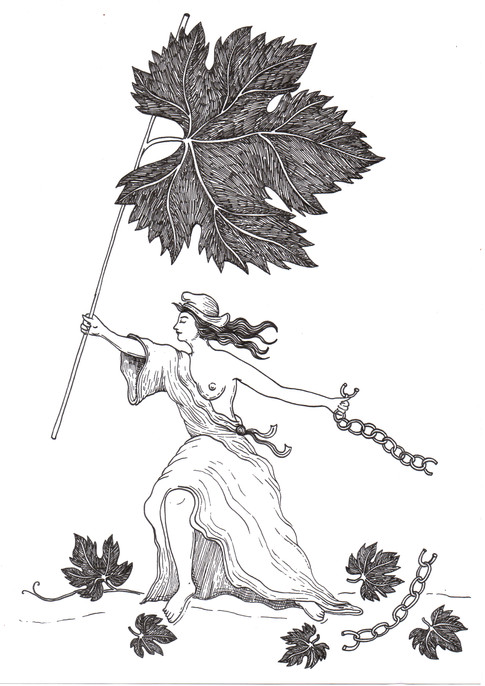 Je bois la vie en rose est une série de dessins sur la Vigne onirique, celle de la rêverie, du fantasque & du détournement. Influencés par l’esthétique et le graphisme des gravures anciennes, de vieilles étiquettes de vin, de dessins encyclopédiques et de BD, ces dessins en noir & blanc proposent une vision poétique, joyeusement décalée, de l'univers de la vigne, des vigneron(ne)s & du vin.