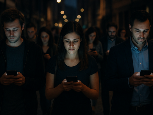 young people staring at digital devices