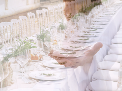 Wedding table with Christ's hand stretching out to you