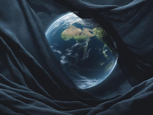 the earth surrounded by a black veil