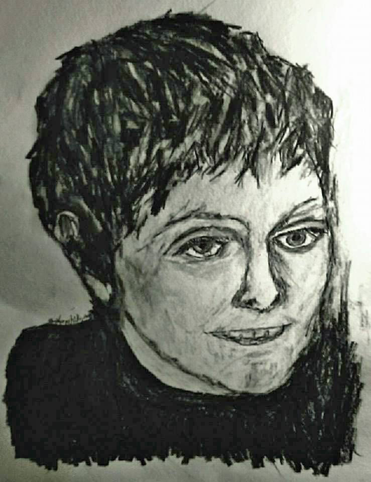 "Mephistolinchen 1966 auf Vortragsreisen" / Polychromos / Graphit / 29,5 cm x 41,5 cm / Christiane M