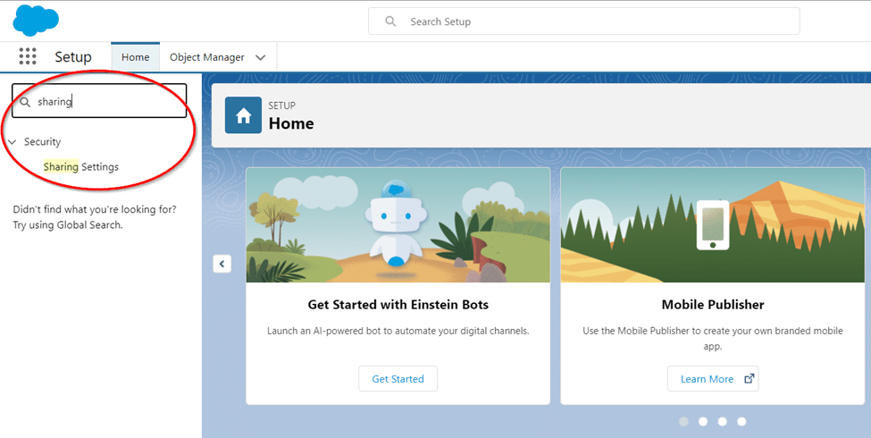 step 1 of creating salesforce's sharing rules
