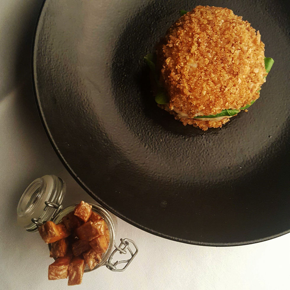 Trompe l’œil-Hamburger hareng/oignon