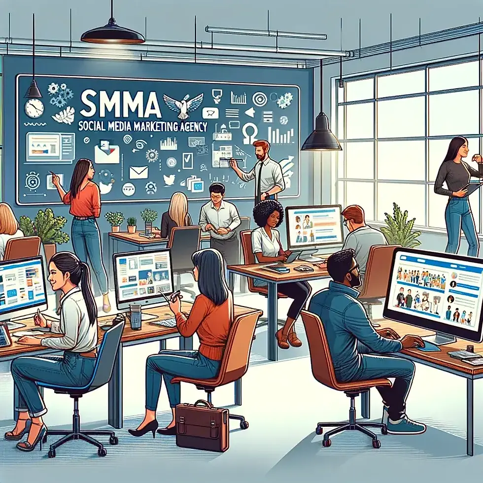 SMMA Digital Marketing Agency office with staff