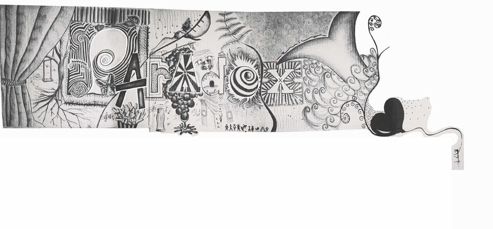 Hand sketches_Paradox name_fun lettering